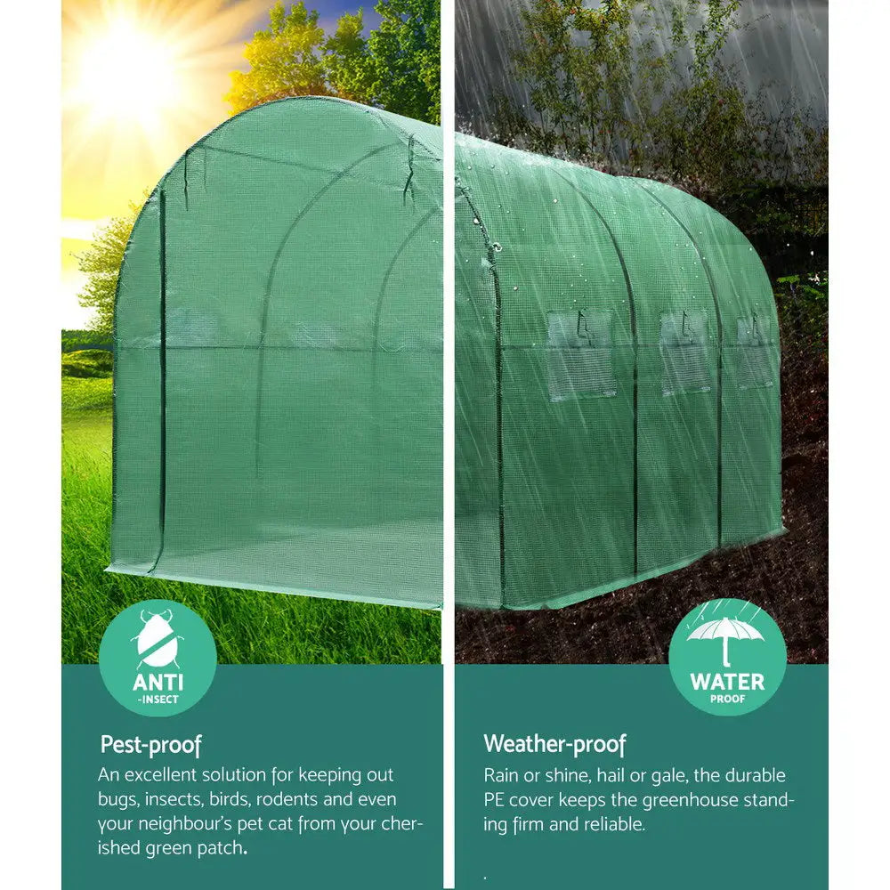 Greenfingers greenhouse garden shed storage lawn - 3 x 2 2m