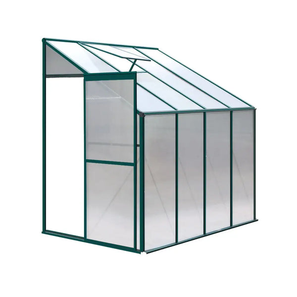 Greenfingers greenhouse lean-to aluminium polycarbonate - 252 x 127 213cm 1