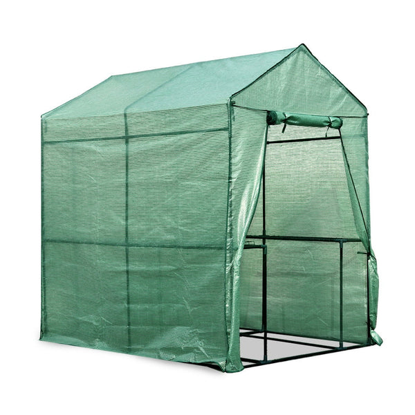 Greenfingers greenhouse walk in tunnel with open door for small gardens - all-weather and durable