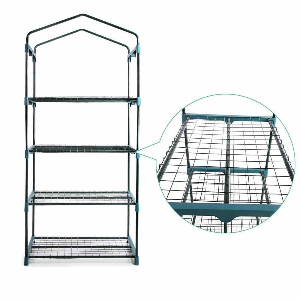 Greenfingers 4-tier mini green house shelves - ideal for small gardens & inclement weather