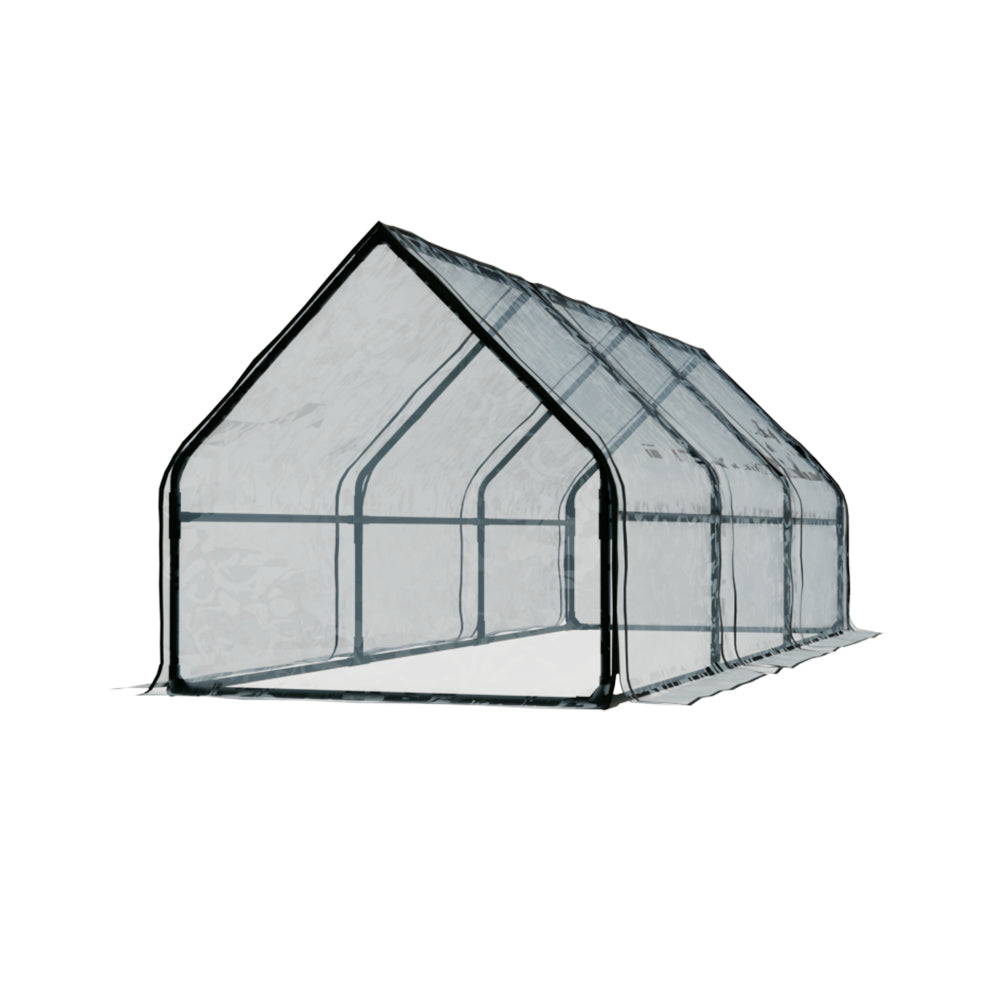 Close-up of greenfingers mini greenhouse with clear roof, ideal for favourite greens