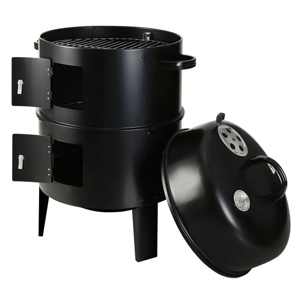 Grillz bbq grill 3-in-1 charcoal smoker featuring the big green egg smoke pit