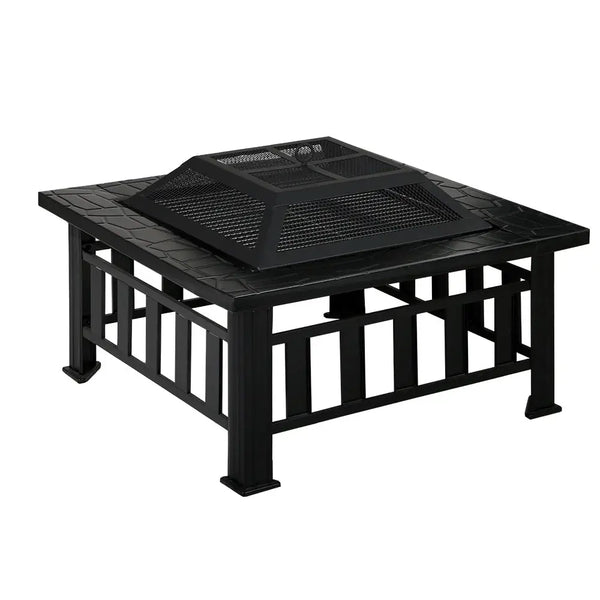 Grillz fire pit bbq grill with powder coated cover
