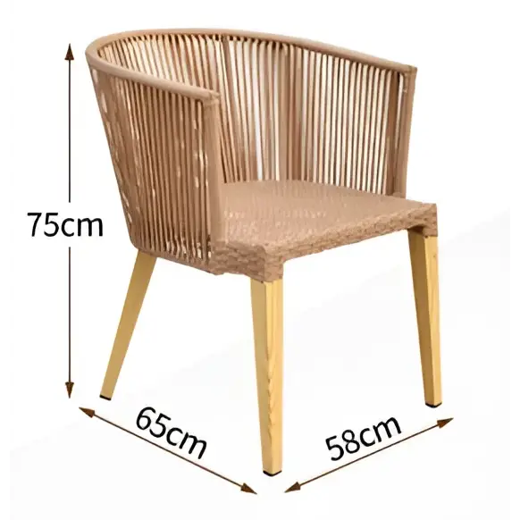 Timber and rattan outdoor 4–6 seater dining set - 1.5m 2