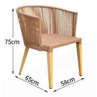 Timber and rattan outdoor 4–6 seater dining set - 1.5m 2