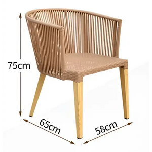 Timber and rattan outdoor 4–6 seater dining set - 1.5m 2