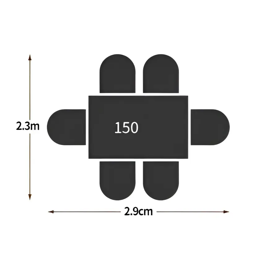Timber and rattan outdoor 4–6 seater dining set - 1.5m 4