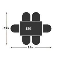 Timber and rattan outdoor 4–6 seater dining set - 1.5m 4