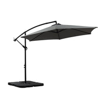 Mountview 3M Outdoor Umbrella Cantilever Grey With Base-1954802871253995520