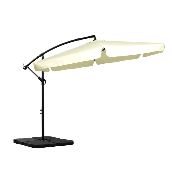 Mountview 3M Outdoor Umbrella Beach Beige With Base-1910112909397200896