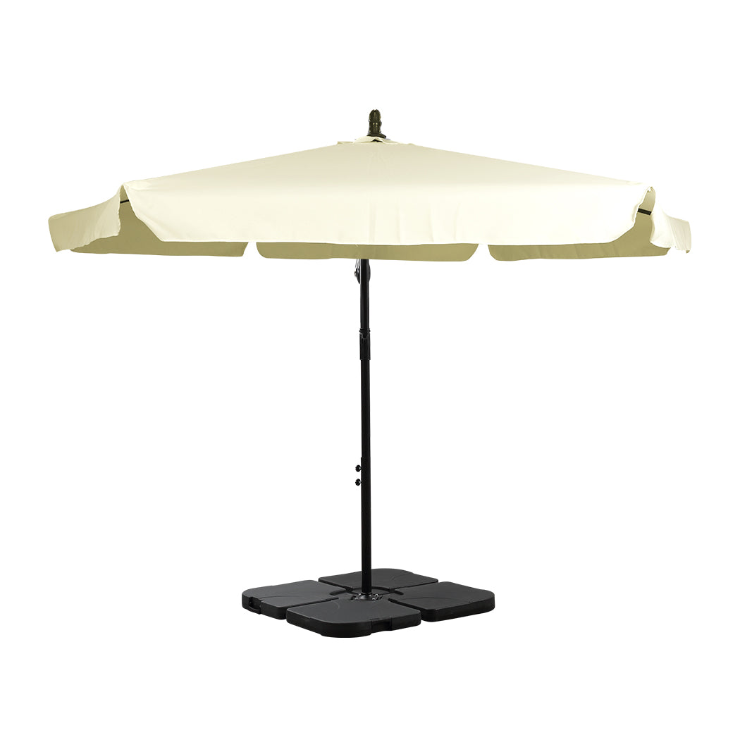 Mountview 3M Outdoor Umbrella Beach Beige With Base-1910112909397200897