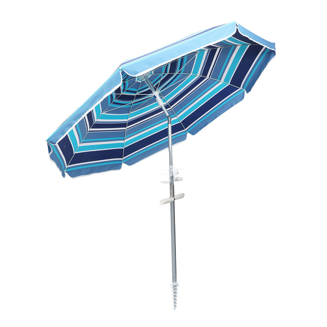 Mountview 2M Outdoor Beach Umbrellas Sand Blue-1954802439110660097