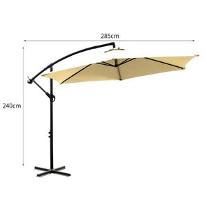 Mountview 3M Outdoor Umbrella Cantilever Beige Without Base-1910112902656954370