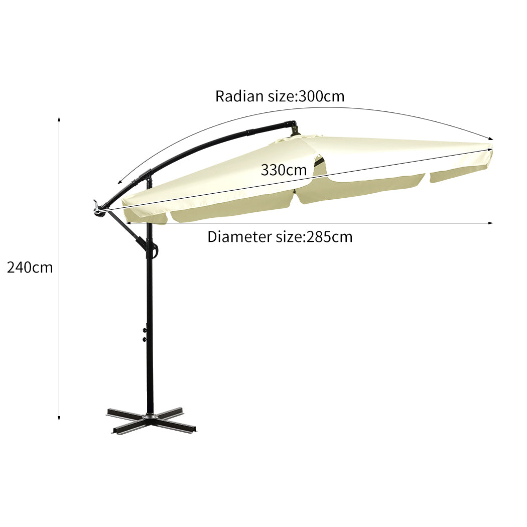 Mountview 3M Outdoor Umbrella Beach Beige Without Base-1910112909254594562
