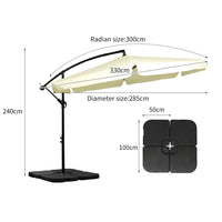 Mountview 3M Outdoor Umbrella Beach Beige With Base-1910112909397200898