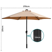 Centra 2.7M LED Outdoor Umbrella Base Stand Khaki-1954802421788184578