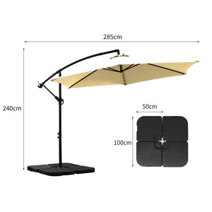 Mountview 3M Outdoor Umbrella Cantilever Grey-1910112902833115138