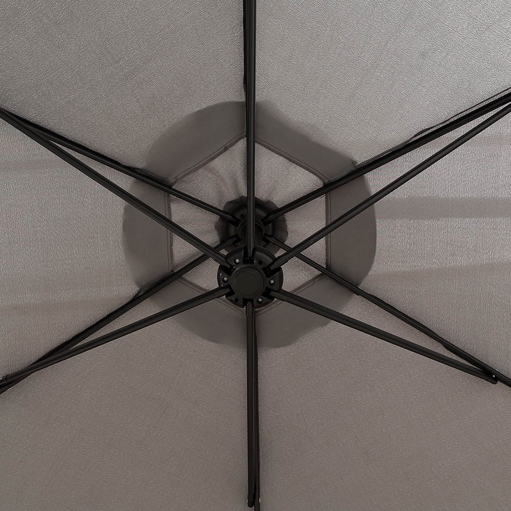 Mountview 3M Cantilever Umbrella Outdoor Grey With Base-1942353021853896709