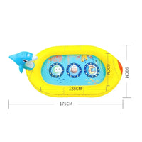 Yellow shark inflatable swimming toy for inflatable sprinkler pool for kids