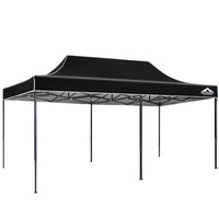 Instahut gazebo marquee pop up 3x6m w/base - black 1