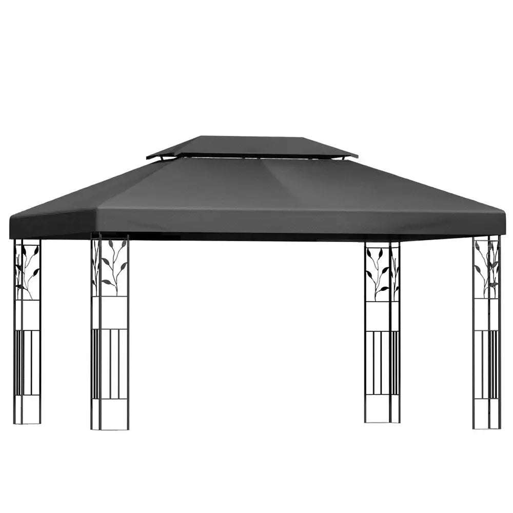 Instahut iron art gazebo marquee 4x3m - grey 1