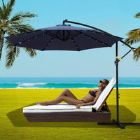 Instahut outdoor 3m cantilever beach led umbrella 7