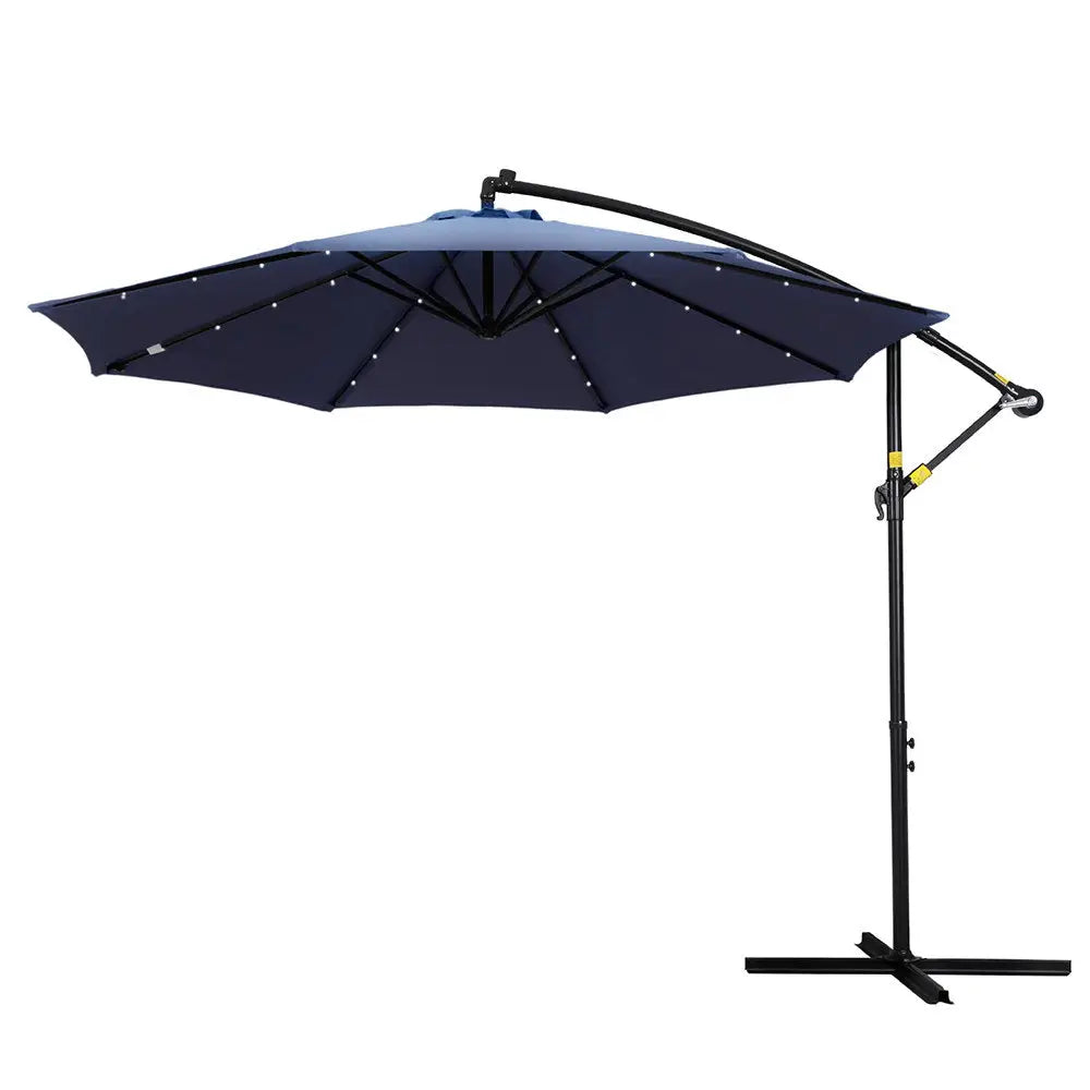 Instahut outdoor 3m cantilever beach led umbrella 1