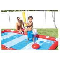 Intex inflatable action sports play centre paddling pool - boy and girl playing in inflatable pool