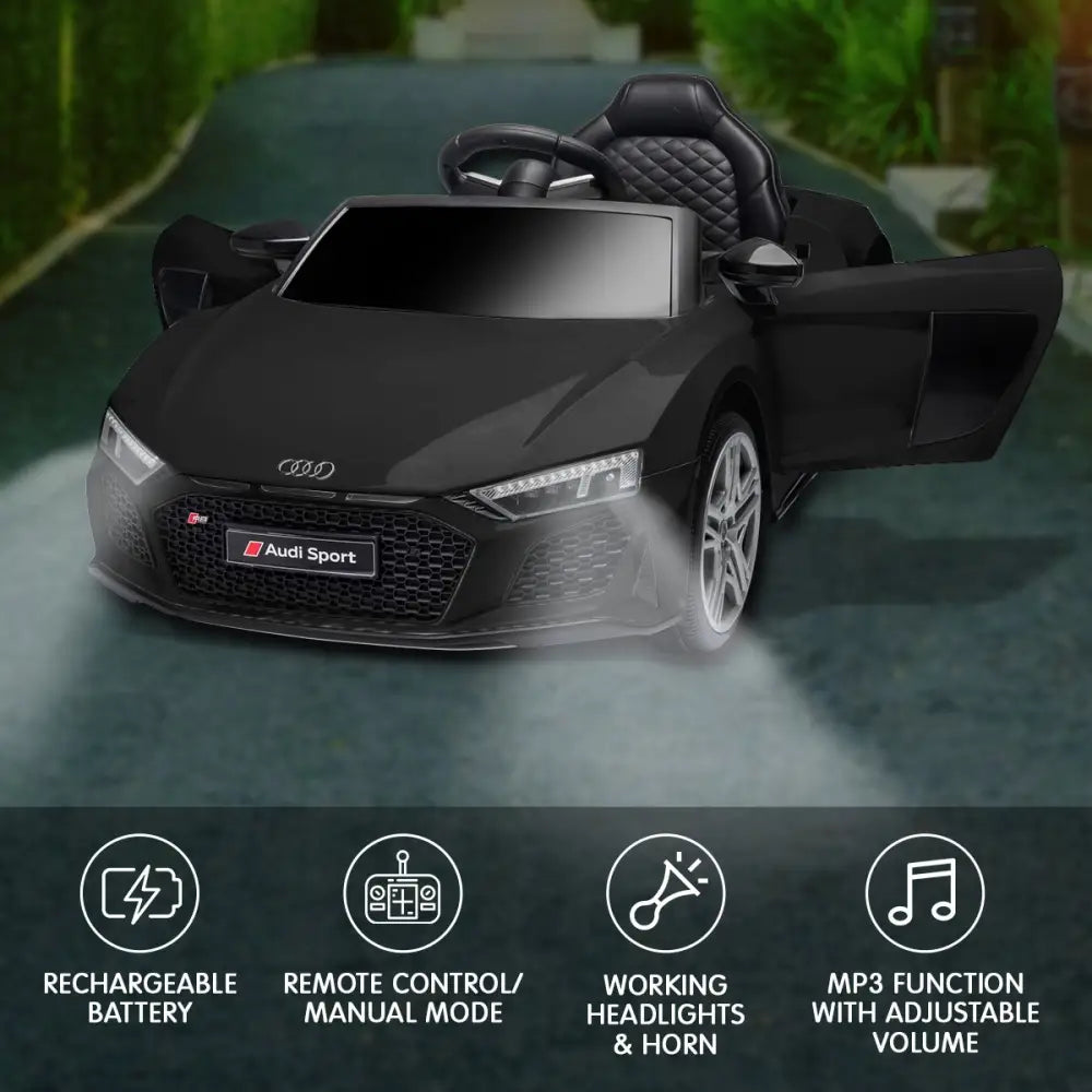 Black audi sport licensed kids electric ride on car remote control - officially licensed audi design