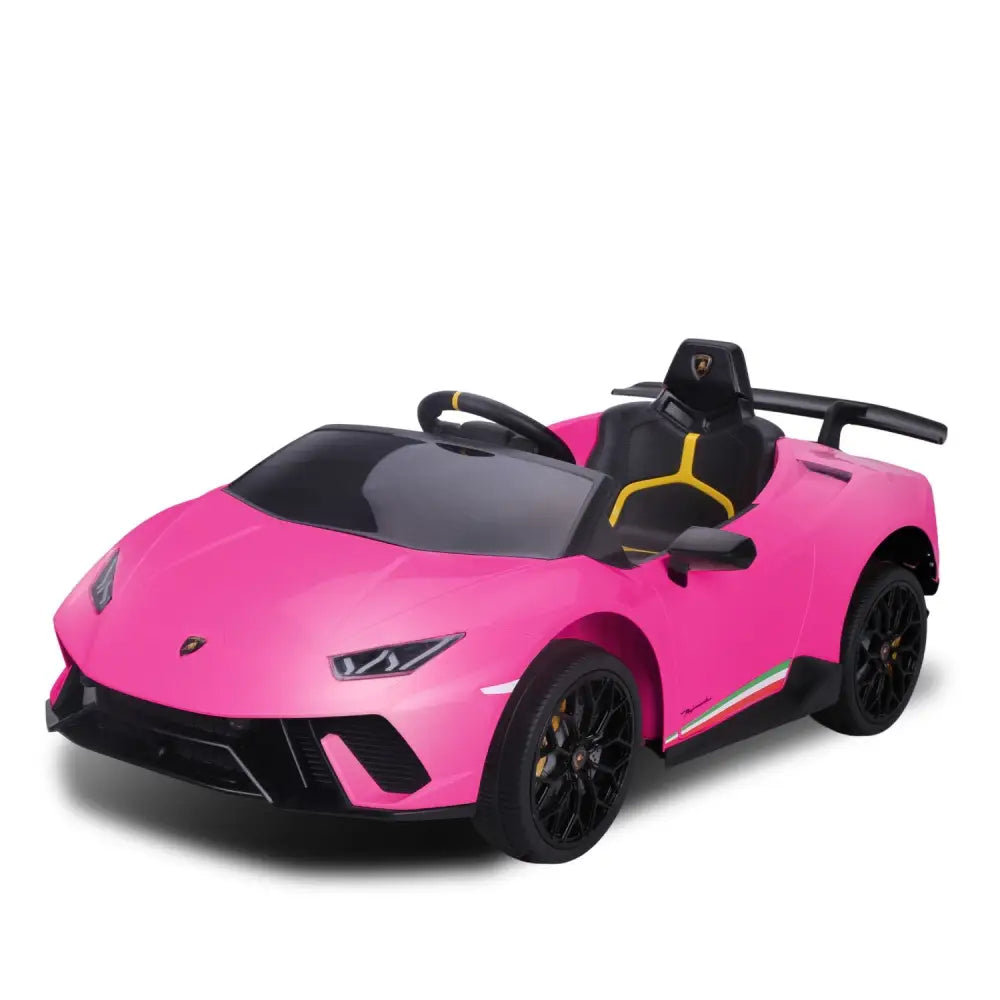 Pink lamborghini performante kids electric ride on car with remote control - kahuna