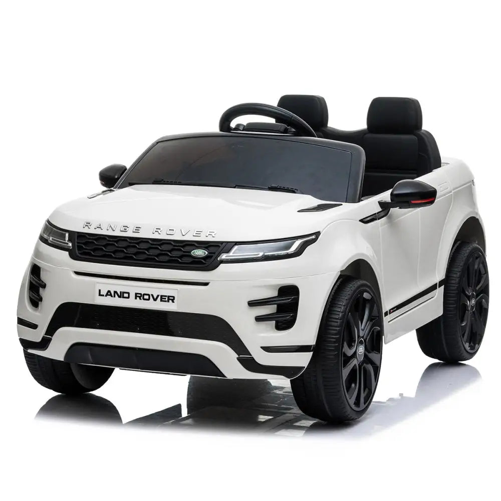 Kahuna land rover evoque licensed kids electric ride on car - white with black wheels and seat
