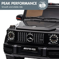 Black mercedes benz amg g63 licensed kids ride on electric car with remote control - white background