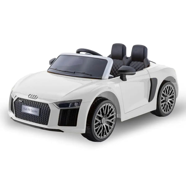 White audi kahuna r8 spyder electric ride on toy car with remote control - 3 colours