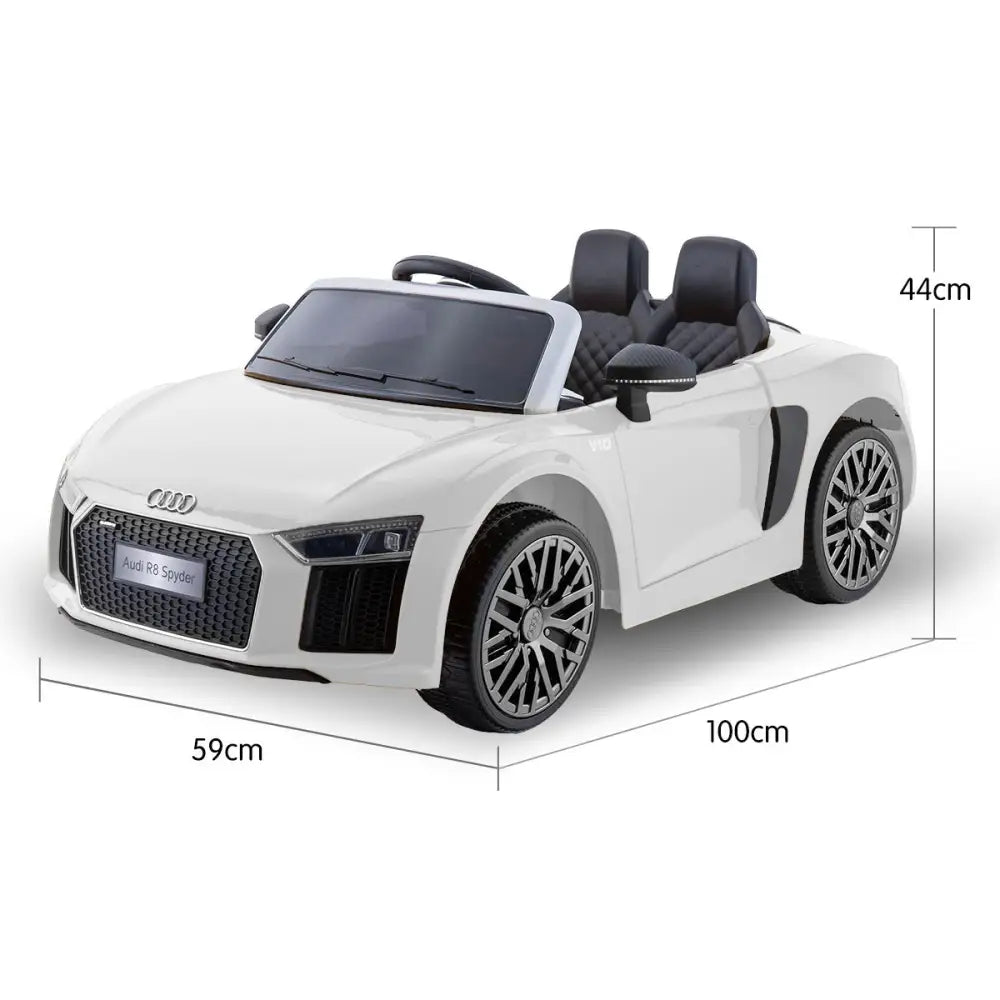 Audi r8 spyder kids electric ride on car - remote control toy car white