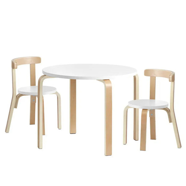 Keezi 3pcs kids table and chairs set - stylish white furniture