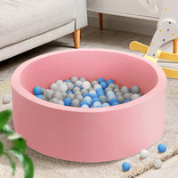 Pink dog bed with balls in the keezi kids ball pit - easy breezy keezi 200 balls, 3 colours