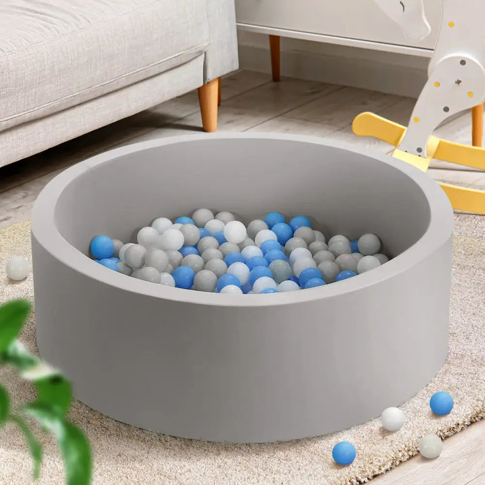 Keezi kids ball pit with 200 balls in grey dog bed