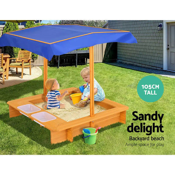 Keezi kids canopy sandpit with ample space for a fun day of play