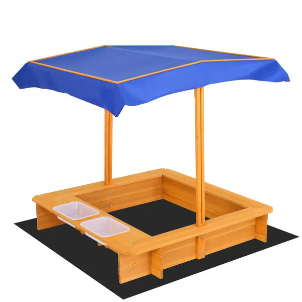 Keezi kids canopy sandpit with blue umbrella for fun day at playtime