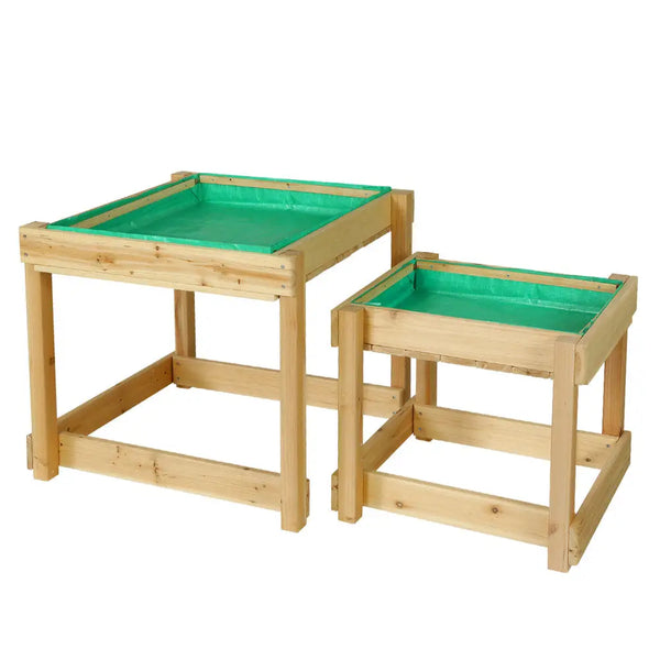 Keezi kids sandpit wooden water table set with green trays