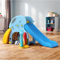 Keezi kids slide set with soccer ball in play room