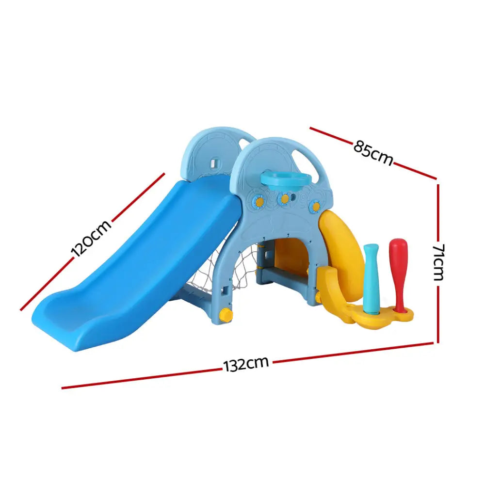 Keezi kids slide set with blue and yellow sliders
