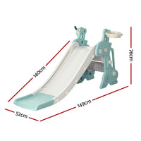 Keezi kids slide set with white seat and blue handle - outdoor playground toy deer 140cm