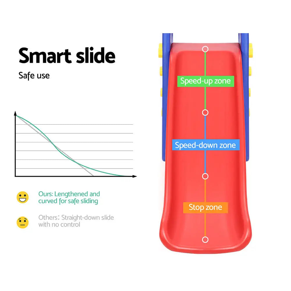 Keezi kids slide swing set with line graph on blue play centre