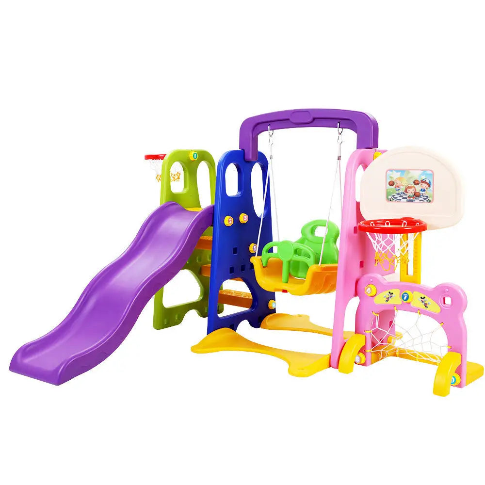 Keezi kids purple play centre with 140cm long slide and swing