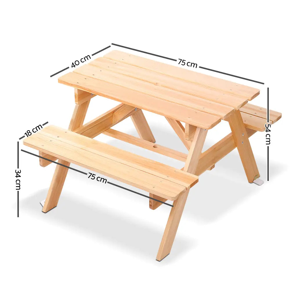 Keezi kids wooden picnic table set with measurements
