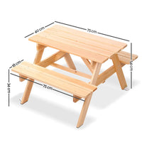 Keezi kids wooden picnic table set with measurements