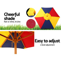 Keezi kids wooden picnic table set with umbrella in ’cher shade’ design