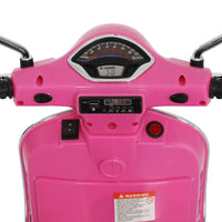 Kids electric ride on motorcycle vespa with speed gauge and handle bar - realistic driving experience, acceleration pedals