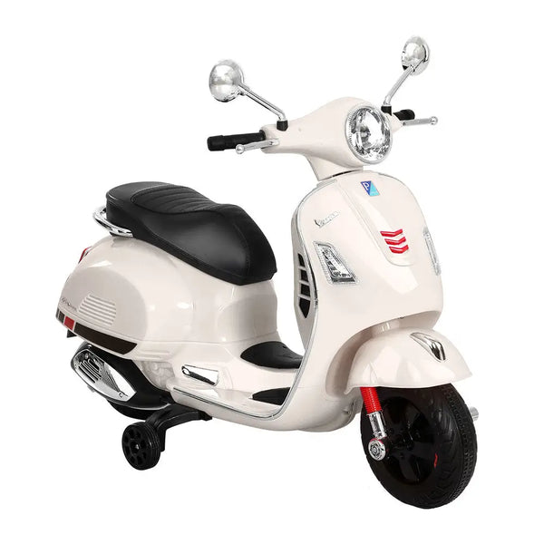 Kids electric ride on vespa gts in white - realistic driving experience